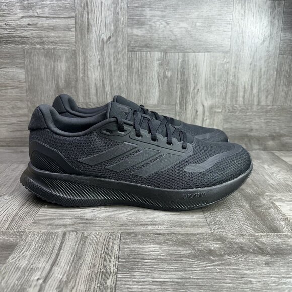 Adidas RunFalcon 5 Men's size 11.5 Triple Black Running Shoes - Picture 1 of 8